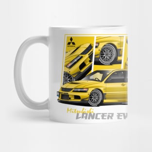 Mitsubishi Lancer Evolution EVO Yellow 9, JDM Mug